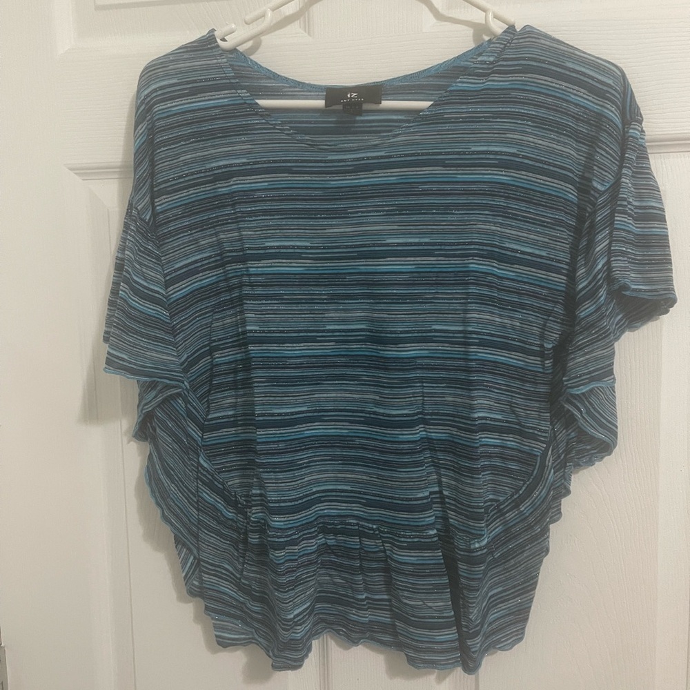 Amy Byer Blue Striped Women's Blouse